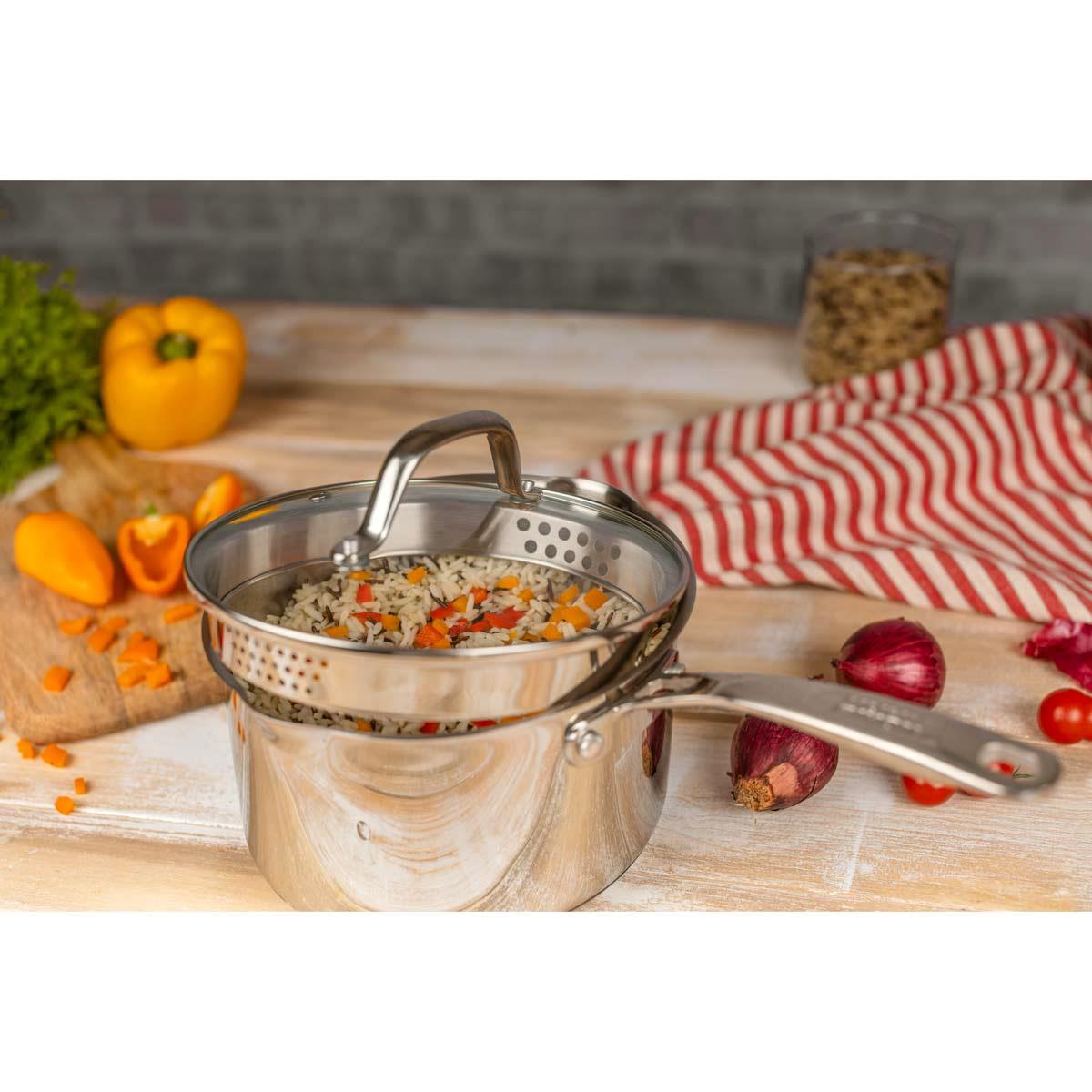 Kuhn Rikon Allround Plus 3 Piece Saucepan Set Lifestyle