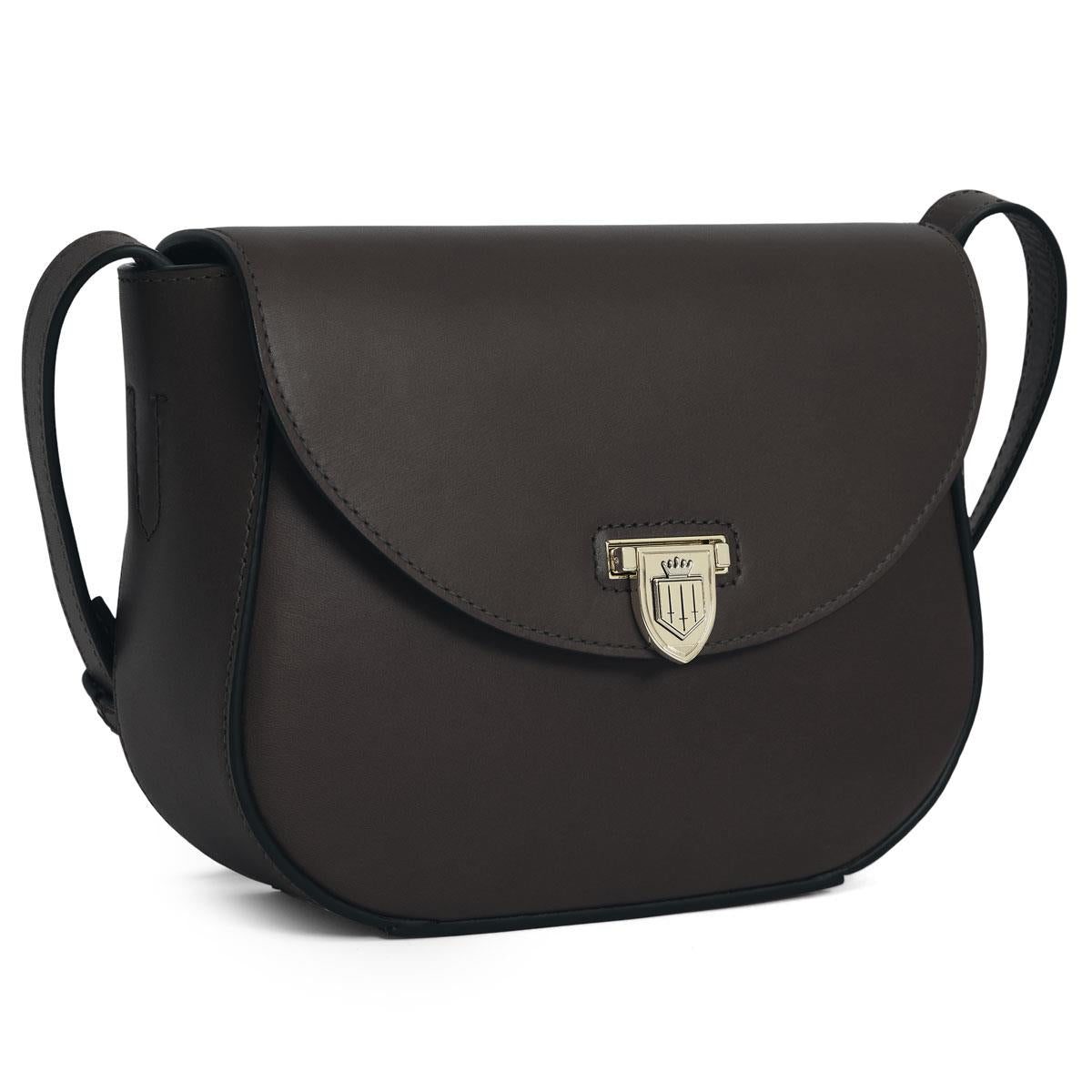 Mahogany Leather Fairfax & Favor Blenheim Saddle Bag Front
