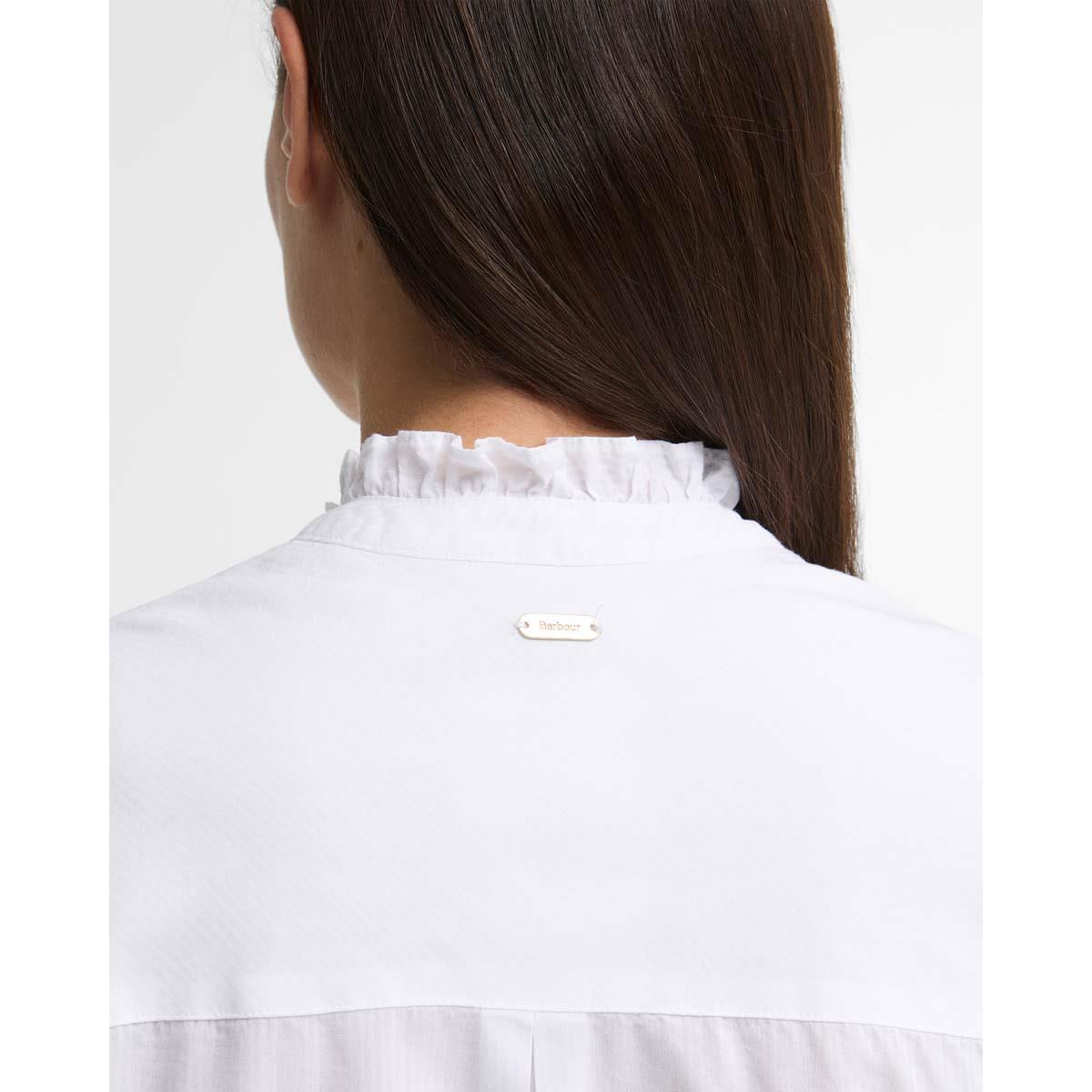 White Barbour Womens Clemency Shirt Back Neck