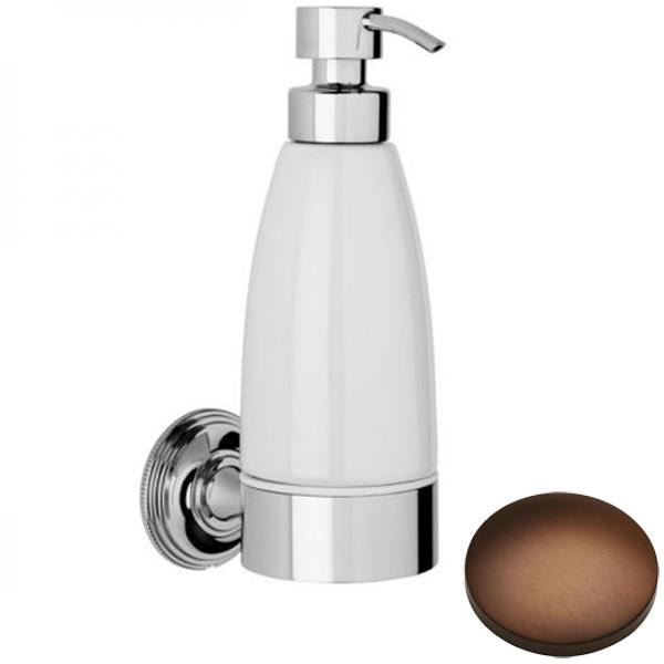 Country Bronze Samuel Heath Style Moderne Liquid Soap Dispenser White Ceramic N6647W