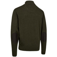 Forest Ember Melange Deerhunter Mens Harrington Half-Zip Knit back
