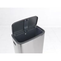 Matt Steel Brabantia Bo Touch Bin Hi 60 Litre Open