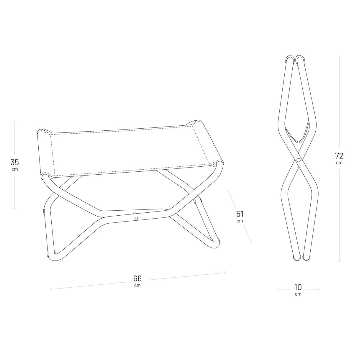 Lafuma Next Footrest Batyline DUO Dimensions