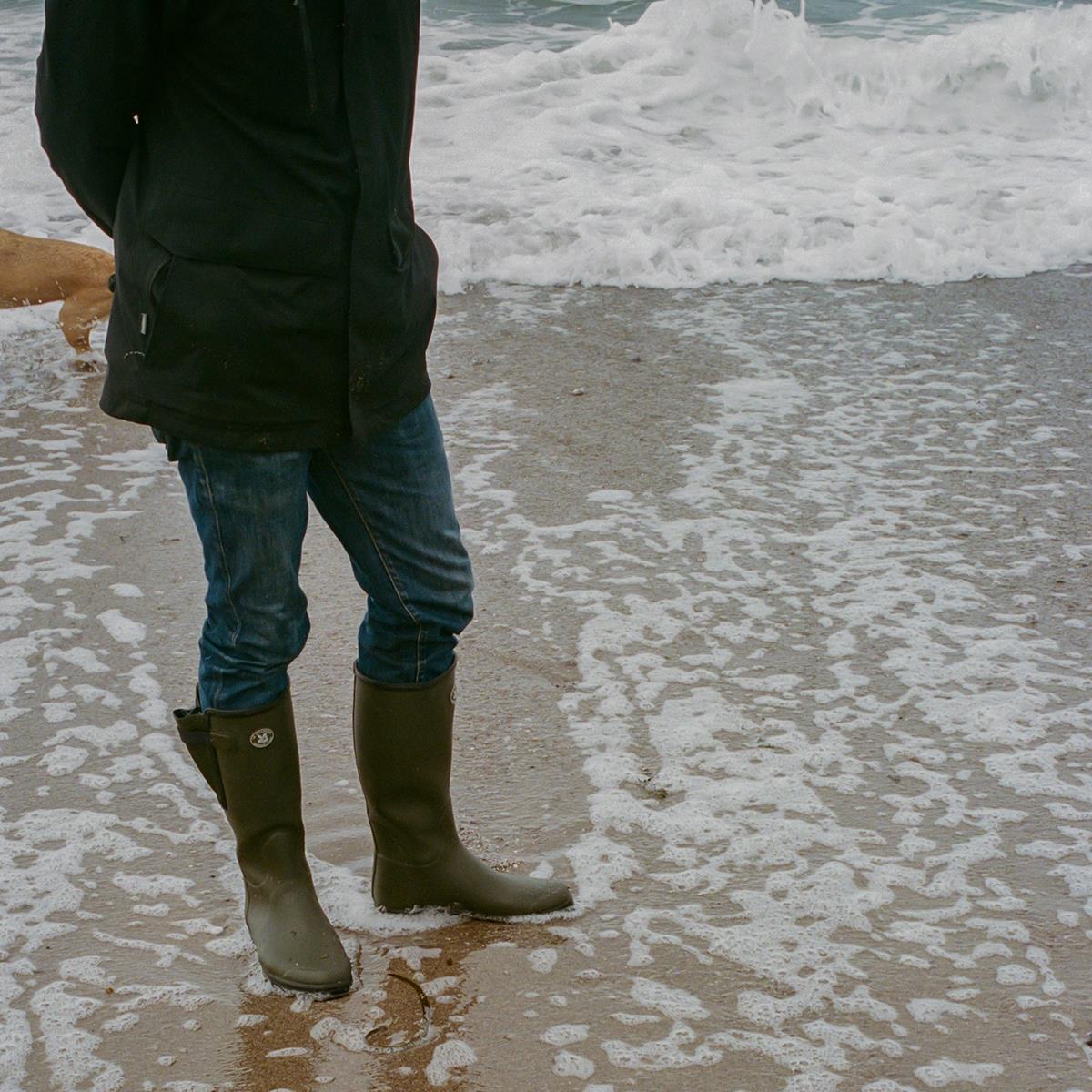 Le Chameau x National Trust Mens Vierzon Homme Wellington Boots beach lifestyle