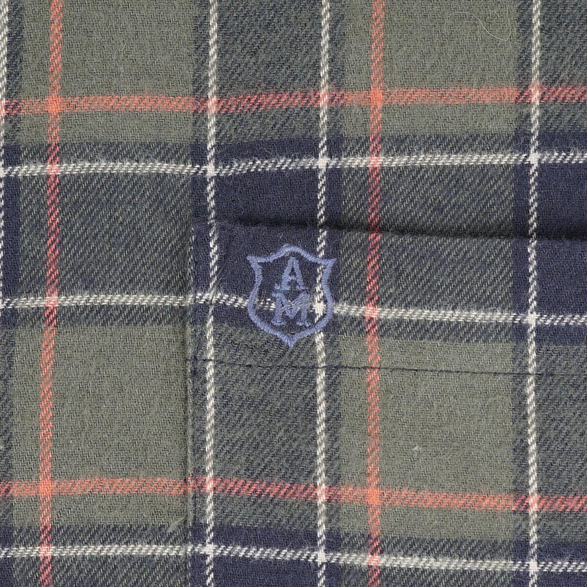 Albert and Maurice Mens Wye Shirt Olive Green Check