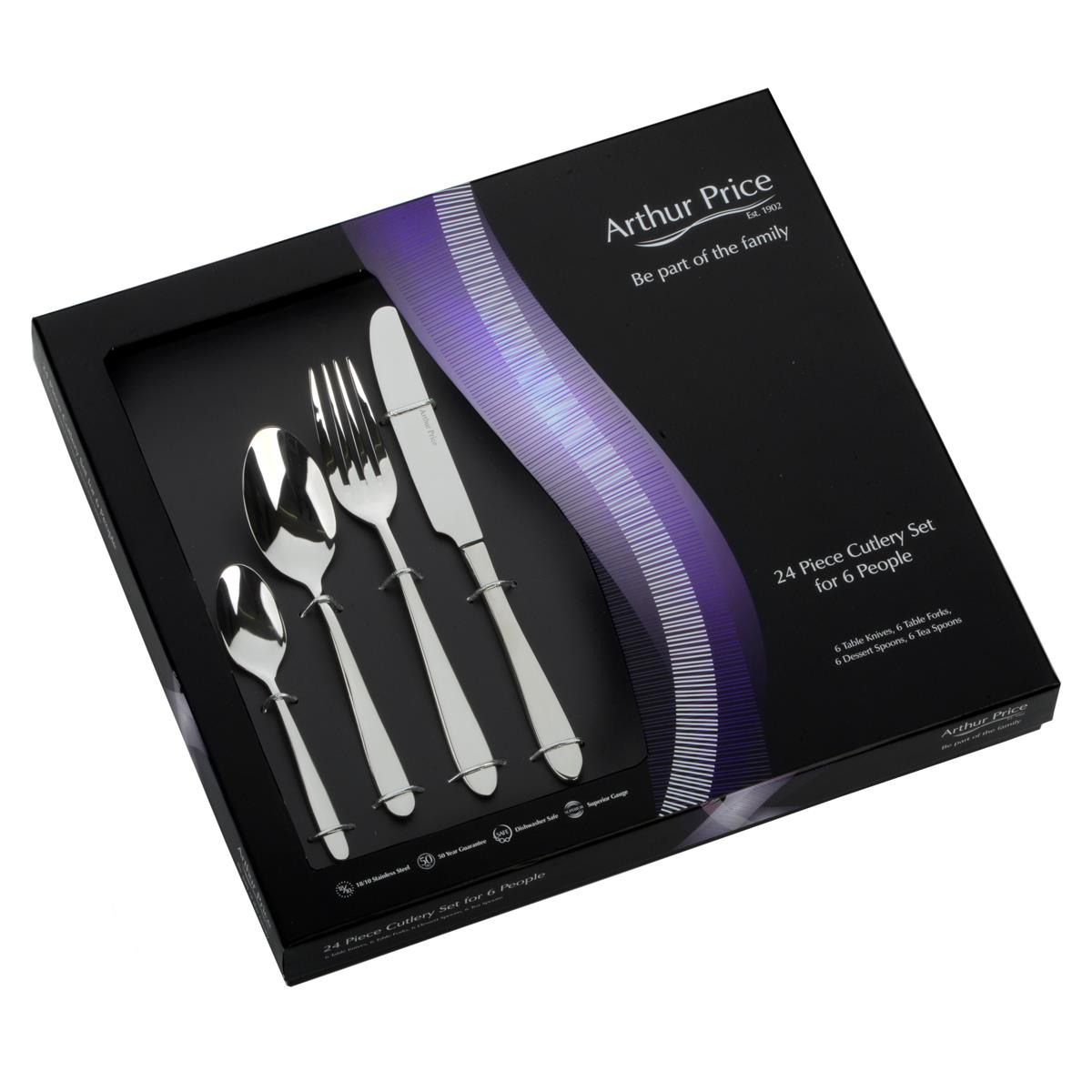 Arthur Price Everyday Classics Willow 24 Piece Cutlery Set Boxed Image