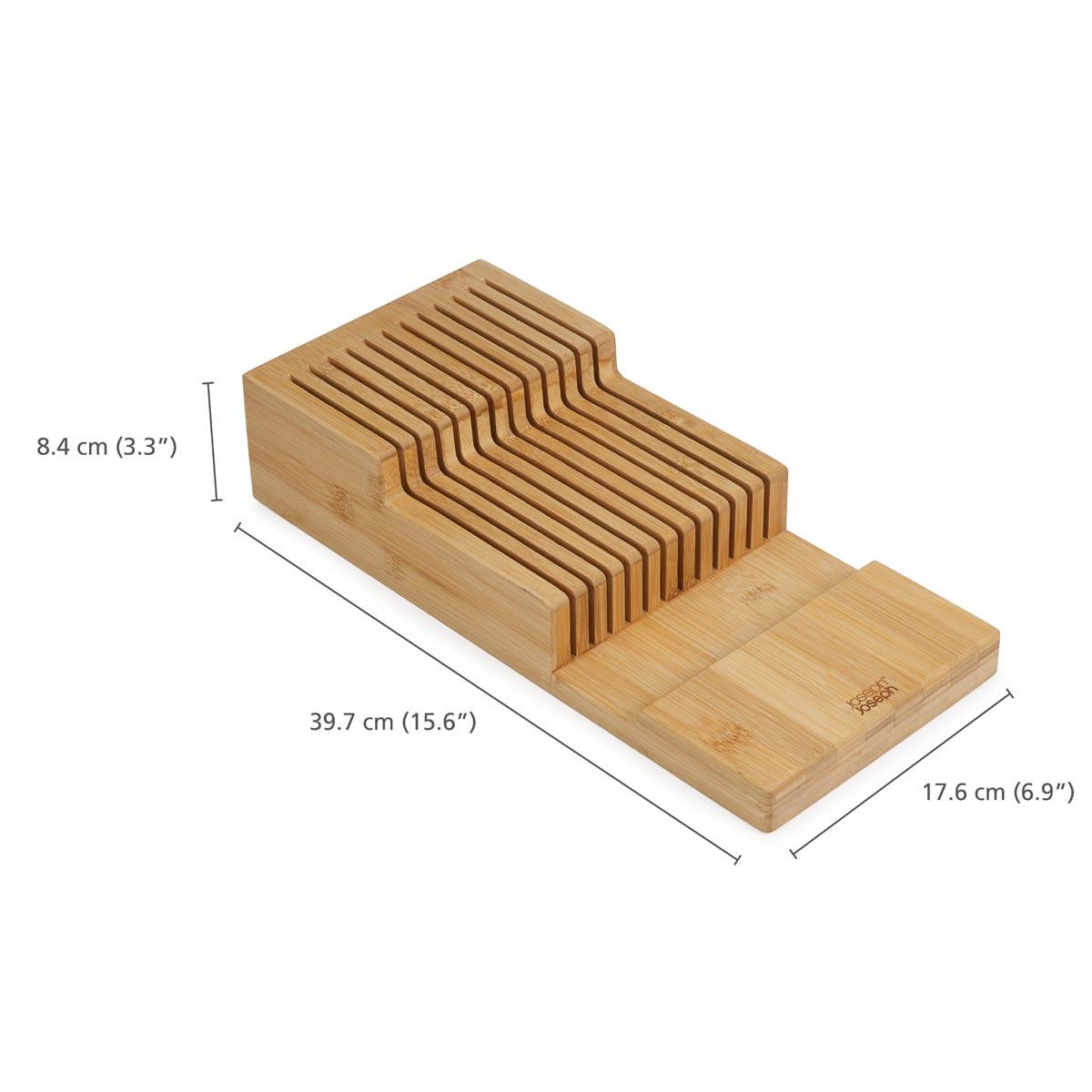 Joseph Joseph DrawerStore Bamboo Large 2-tier Knife Organiser Dimensions