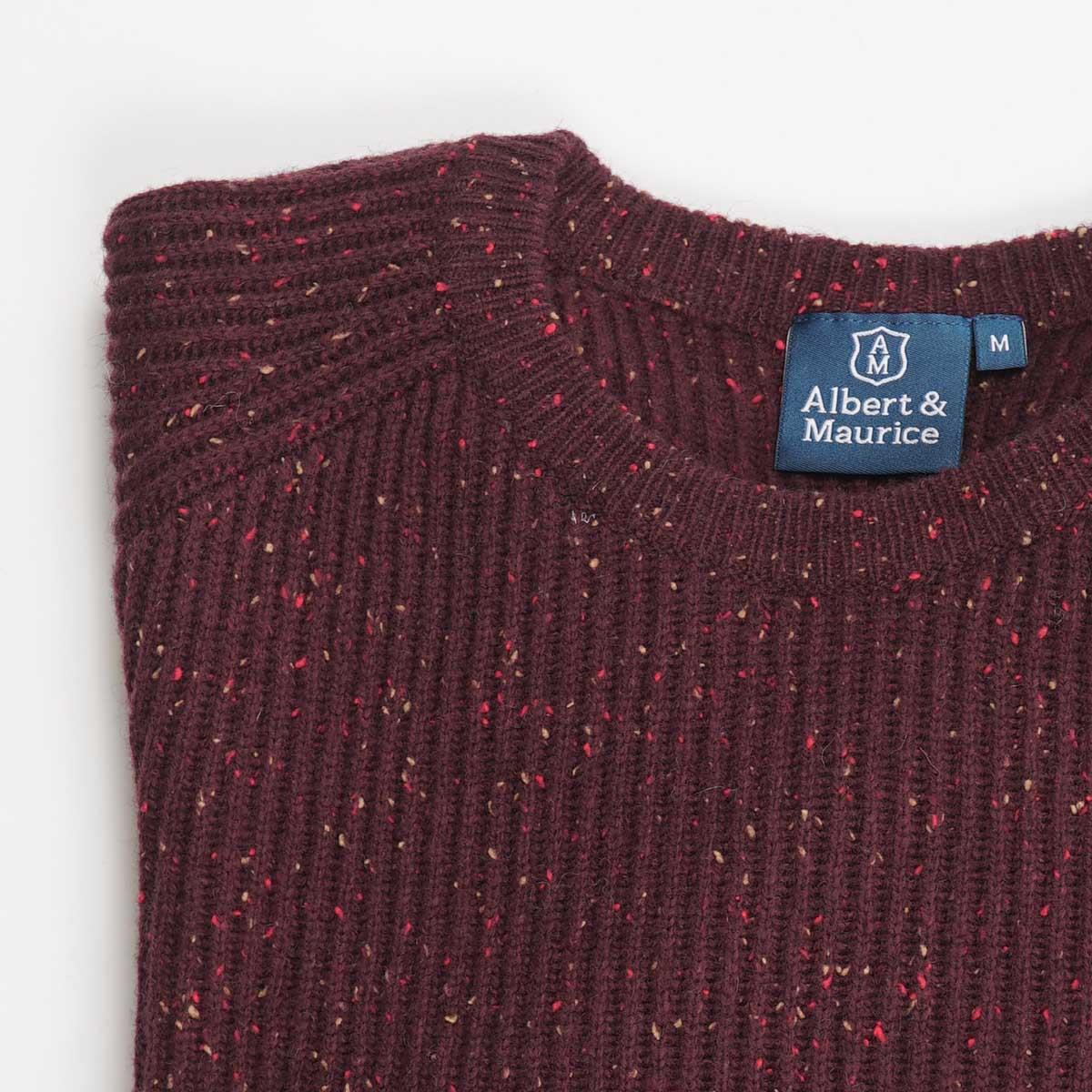 Albert and Maurice Donegal Rib Jumper Damson