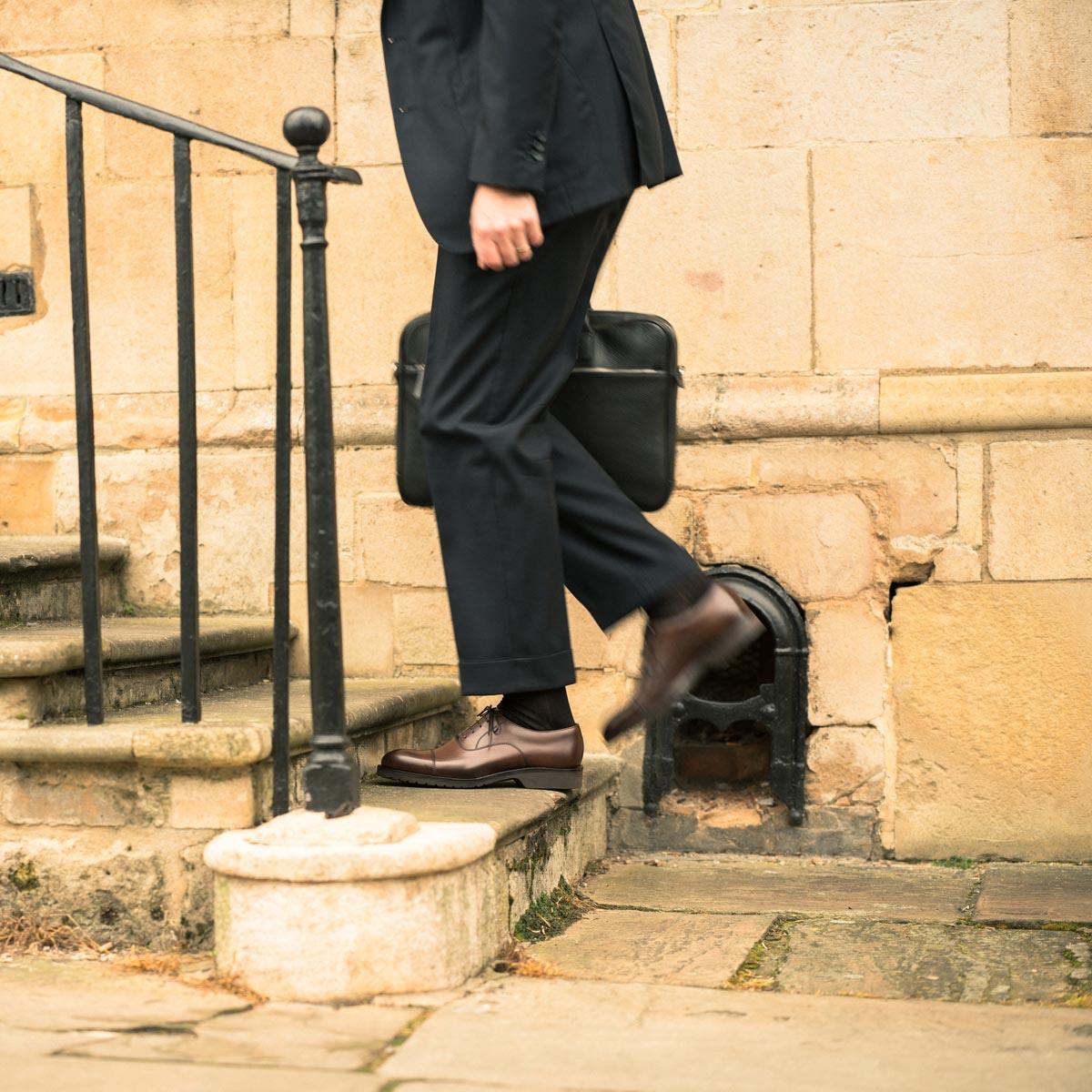 Dark Brown Calf Loake Mens Hitchcock Shoes Lifestyle