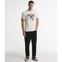 Whisper White Barbour Mens Pheasant Graphic Tailored T-Shirt ON MODEL