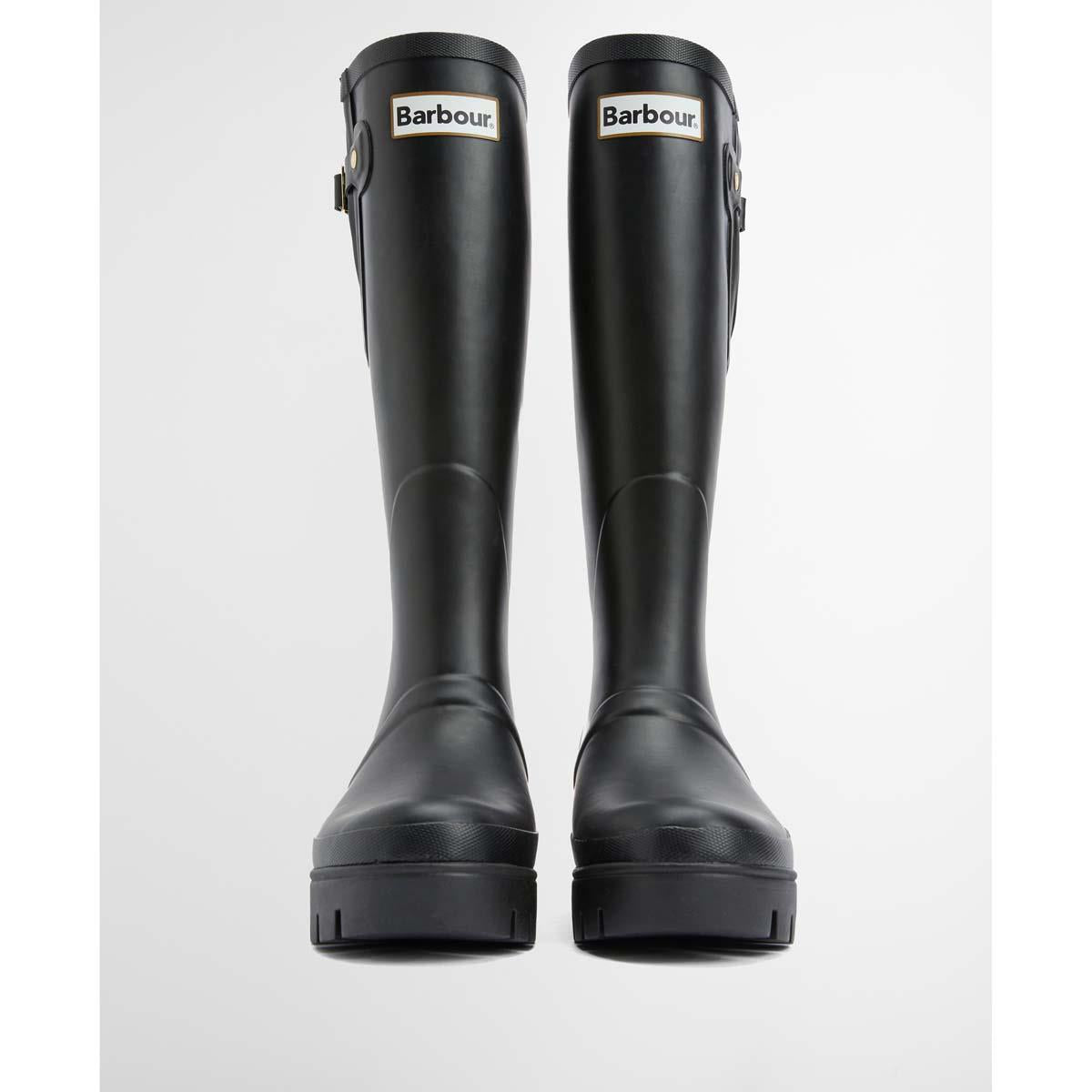 Black Barbour Womens Leighton Tall Welly Front