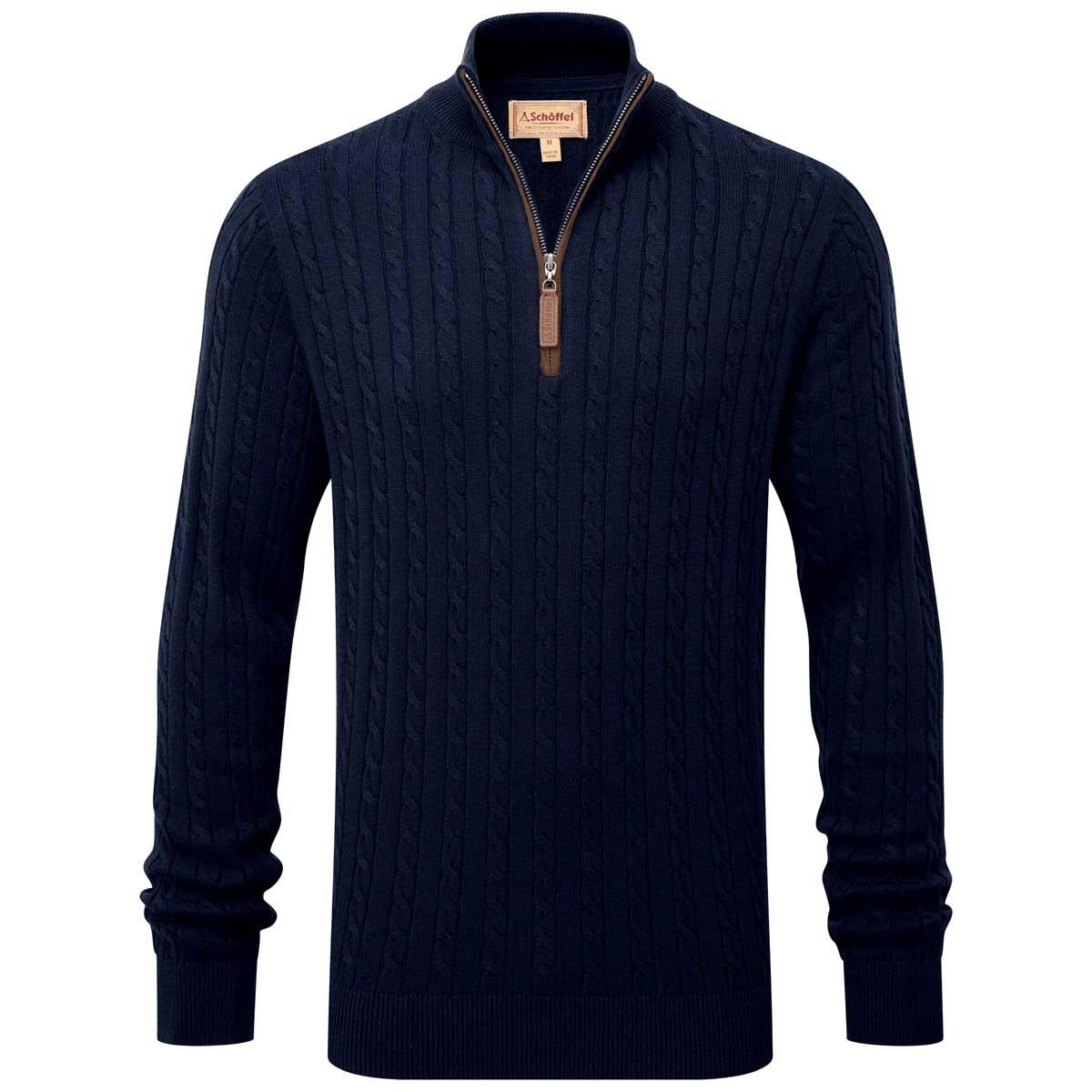 Schoffel Calton Cotton Cashmere Cable 1/4 Zip Jumper