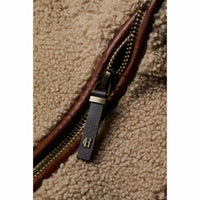 Natural Borg Holland Cooper Womens Country Borg Fleece Gilet Zip Detail