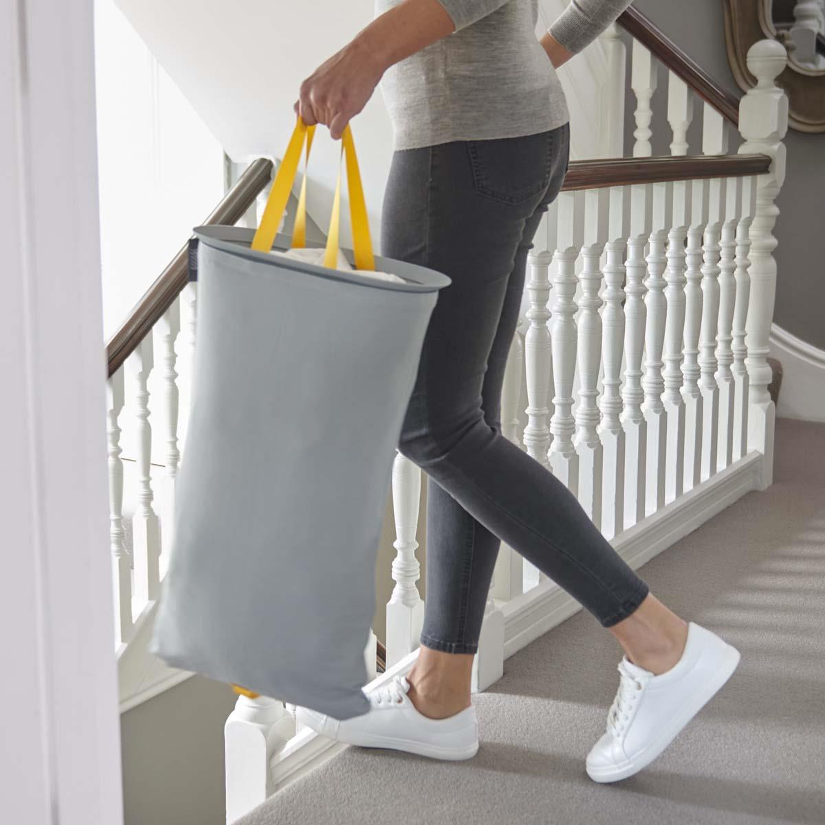 Grey Joseph Joseph Tota 60-Litre Laundry Separation Basket carry