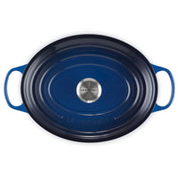 Le Creuset Signature Cast Iron Oval Casserole 31cm Lapis Top View