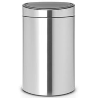 Matt Steel Fingerprint Proof Brabantia Touch Bin 40 Litre