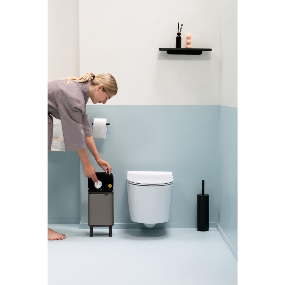 Platinum Brabantia Bo Waste Bin Hi 4 Litre Lifestyle In Use