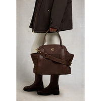 Chocolate Monogram Holland Cooper Womens Cheltenham Tote Bag With Model