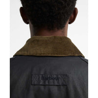 NAVY Barbour Mens Icons Beaufort Wax Jacket BACK COLLAR