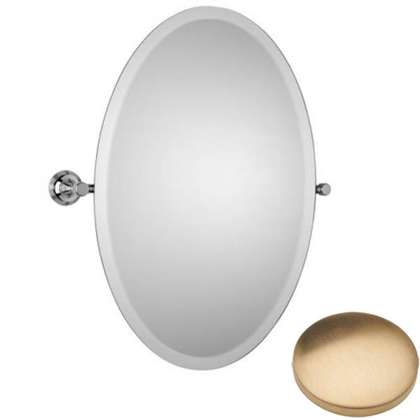 Brushed Gold Unlacquered Samuel Heath Style Moderne Oval Tilting Mirror L6746-XL