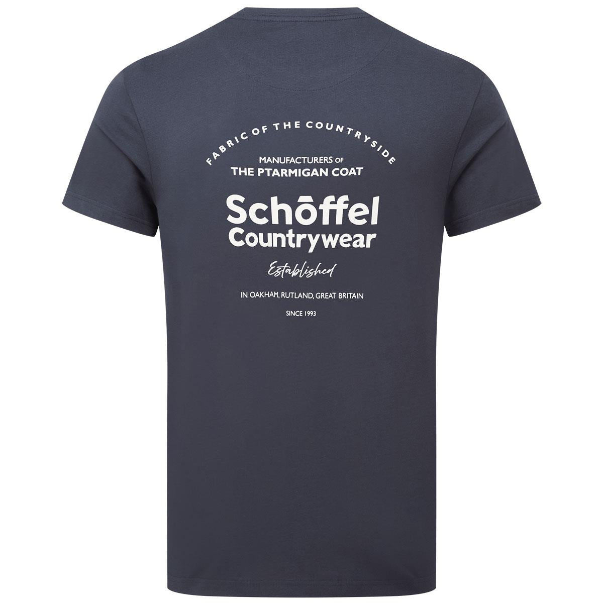 Navy Heritage Print Schoffel Mens Talland T-Shirt BACK