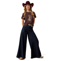 Chocolate Plum Ariat Womens Rebel With A Cause T-Shirt Full Length Outfit