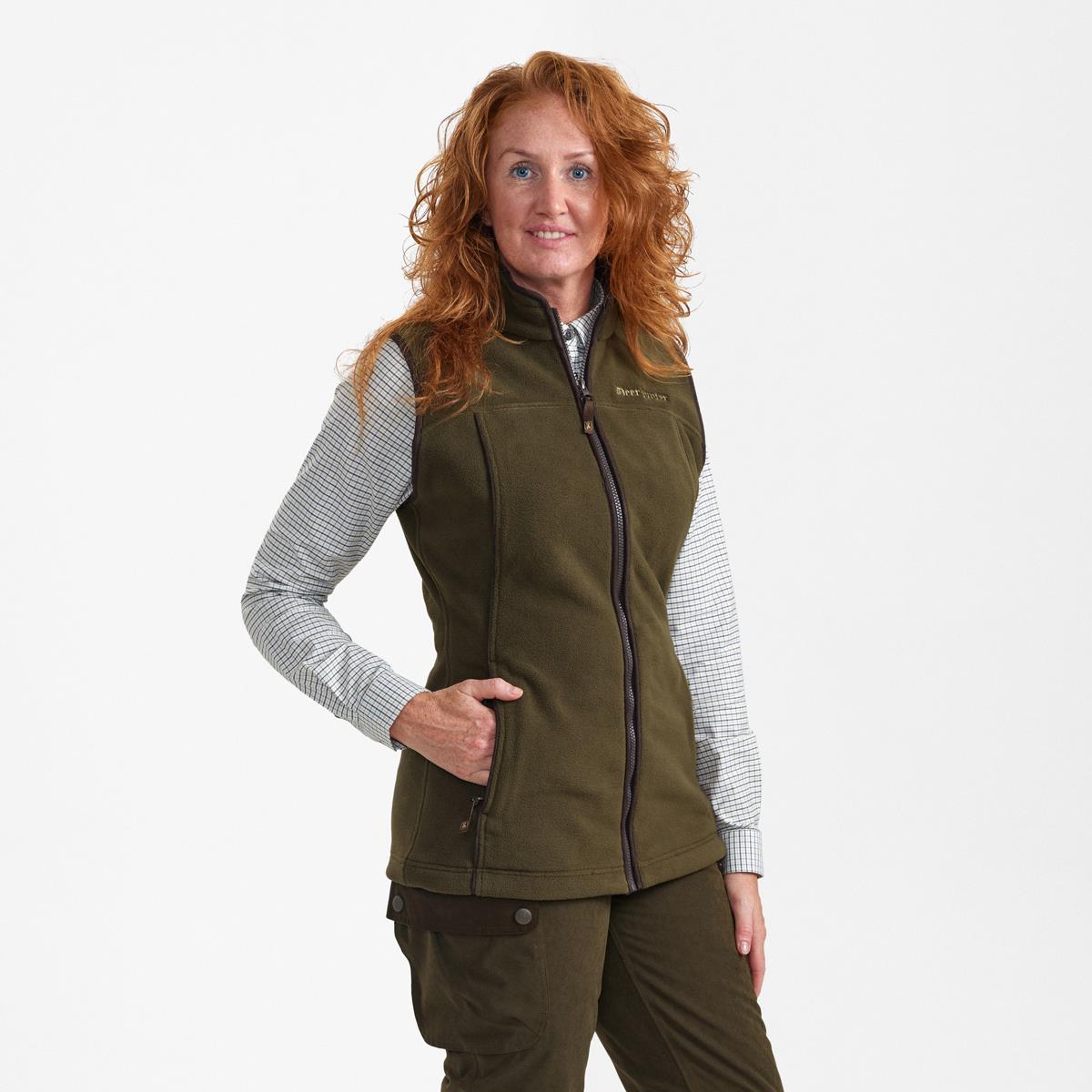 Tarmac Green Tarmac Green Deerhunter Womens Lady Eagle Fleece Waistcoat On Model