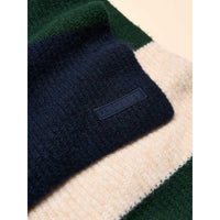 Green/Blue Joules Womens Popley Stripe Scarf Detail