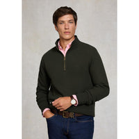 Racing Green Holland Cooper Mens Quarter Zip Sweat On Model