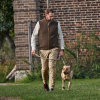 Demitasse Brown Harkila Mens Sandhem Sherpa Fleece Waistcoat Lifestyle