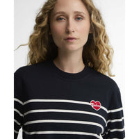 Dark Navy/Cloud Barbour Womens Harling Striped Top Chest