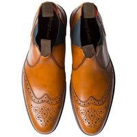 Tan Loake Mens Hoskins Brogue Chelsea Boots Top