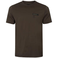 Shadow Brown/Tarmac Harkila Mens Logo Band T-Shirt