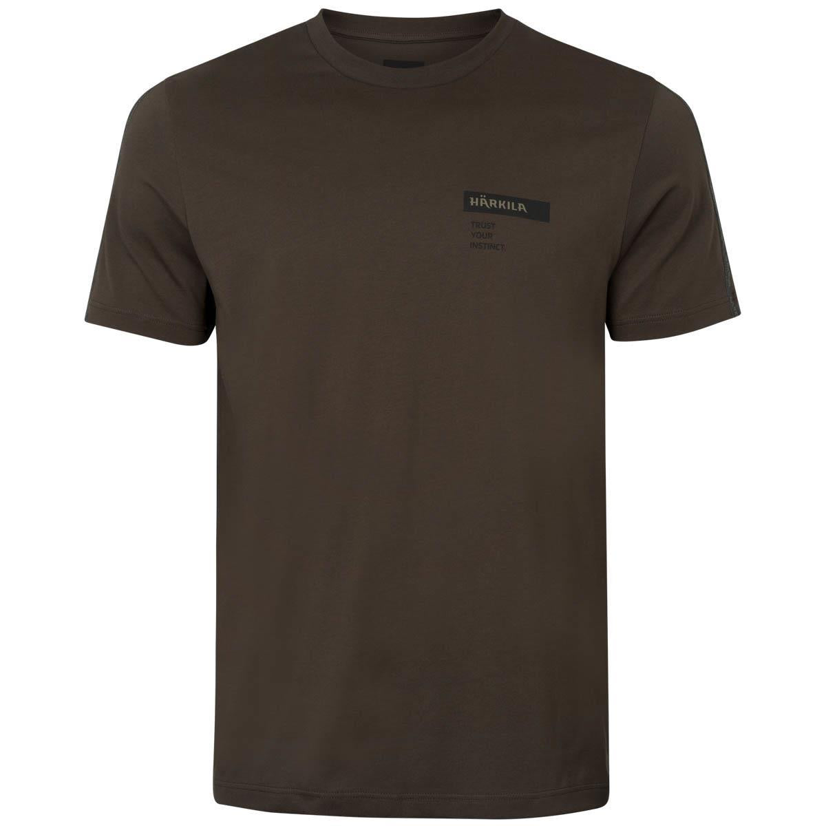 Shadow Brown/Tarmac Harkila Mens Logo Band T-Shirt