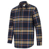 Navy Hoggs Of Fife Mens Coll Cotton Twill Check Shirt