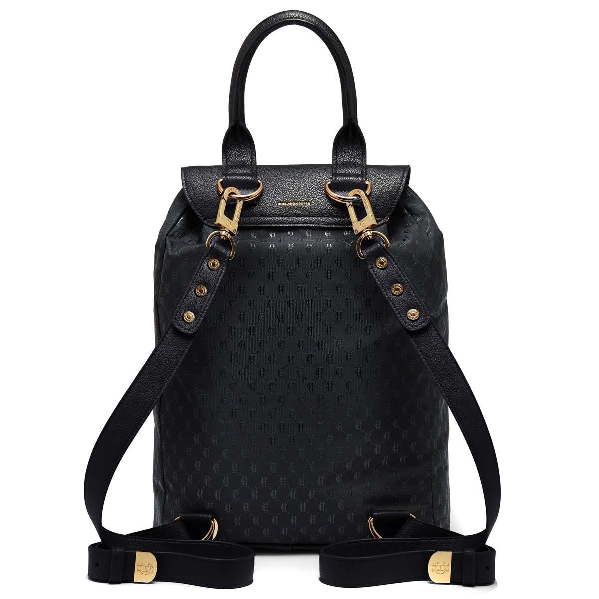 Black Monogram Holland Cooper Womens Regency Backpack Back