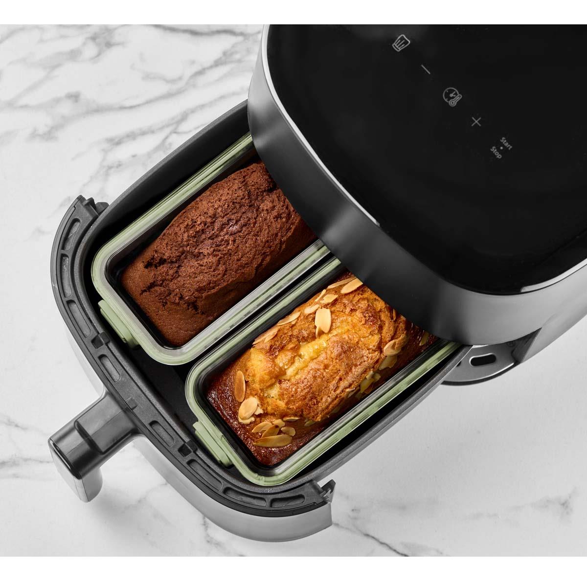 Lekue Air Fryer Dual Glass Dishes Set of 2 Top View