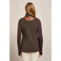 Khaki Borg Holland Cooper Womens Country Borg Fleece Gilet On Model Back