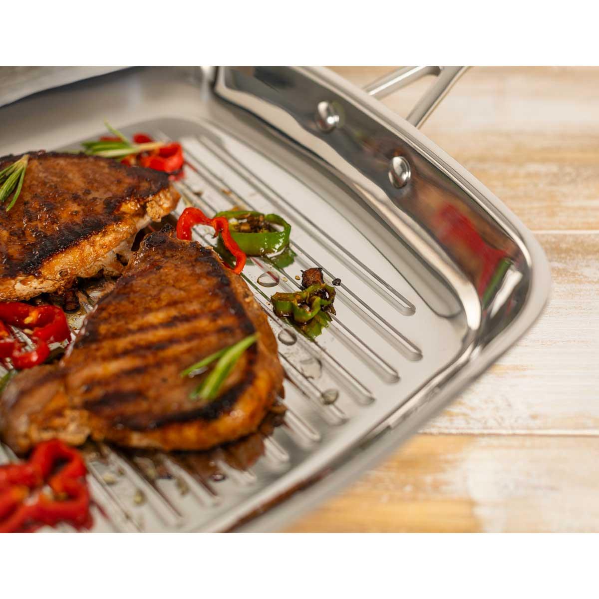 Kuhn Rikon Allround Grill Pan Uncoated Detail