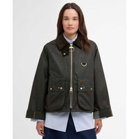 Archive Olive/Ancient Tartan Barbour Womens Kearton Wax Jacket Front