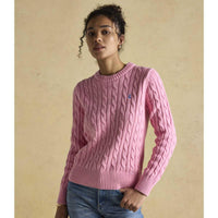 Pink Joules Womens Cotton Crew Neck Jumper On Model