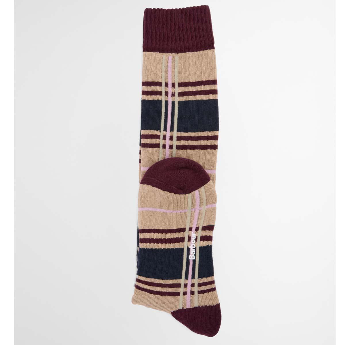 Gardenia Tartan Barbour Womens Wellington Tartan Knee Length Sock back