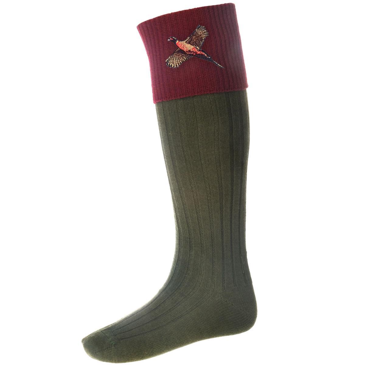 Spruce/Burgundy House Of Cheviot Unisex Classic Lomond With Pheasant