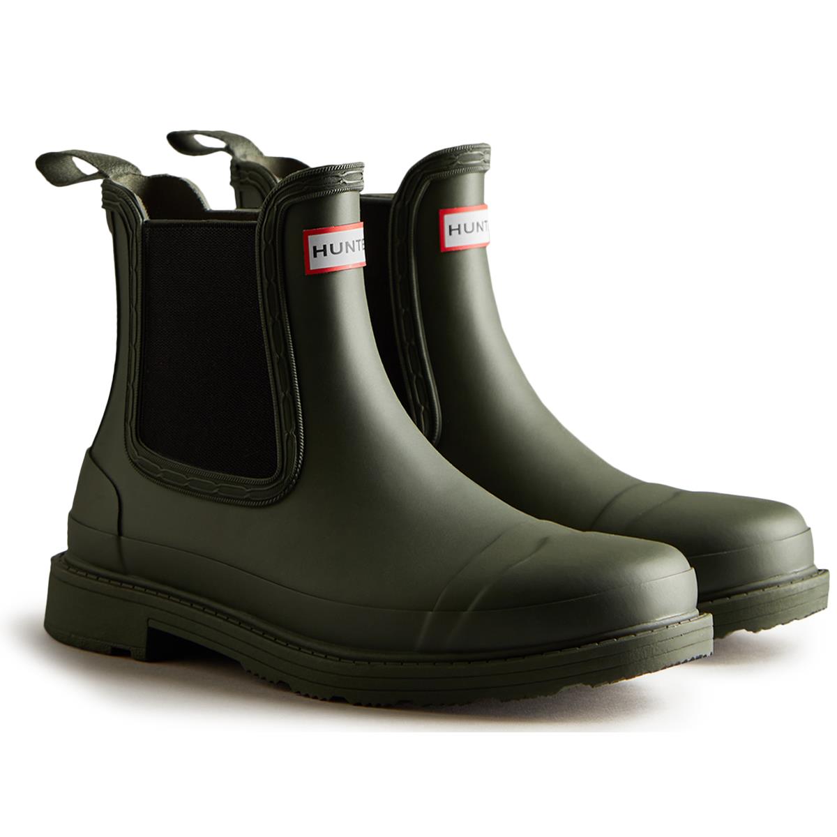 Dark Olive Hunter Womens Commando Chelsea Boots