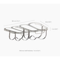 Light Stone Joseph Joseph Cradle Foldable Under-Shelf Wine Rack Dimensions