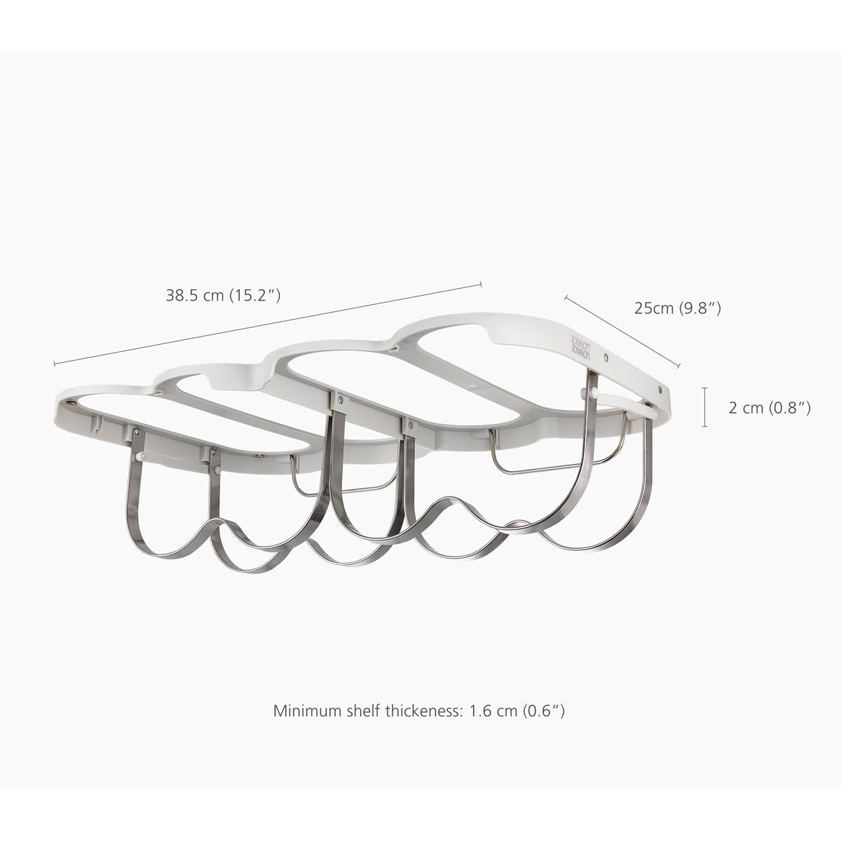 Light Stone Joseph Joseph Cradle Foldable Under-Shelf Wine Rack Dimensions