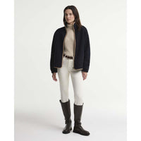 Dark Navy Barbour Womens Homeswood Fleece Jacket ON MODEL