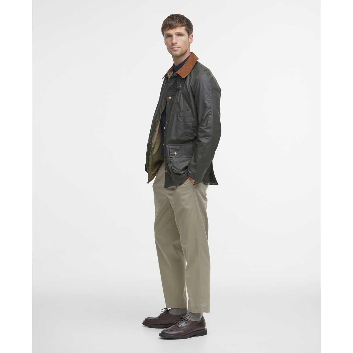 Archive Olive Barbour Mens Lightweight Ashby Wax Jacket Side