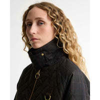 Olive/Classic Barbour Womens Tartan Reimagined Icons Tartan Quilt  COLLAR