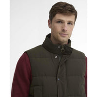 Dark Sage Barbour Mens Lonnen Gilet COLLAR